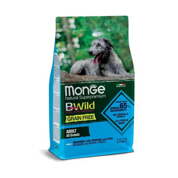 Monge BWild Grain Free Adult Acciughe Patate e Piselli 2,5kg Monge BWild Grain Free Adult Acciughe Patate e Piselli 2,5kg